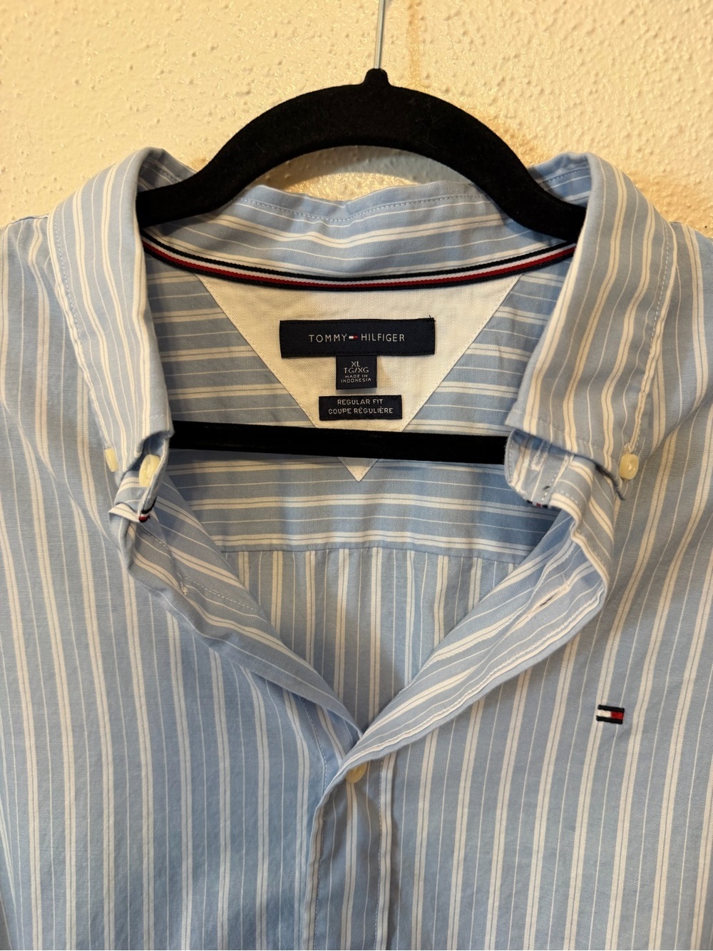 Tommy Hilfiger Light Blue and White Striped Button-Down Shirt - Picture 6 of 11